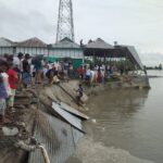 Several business shops  submerged in Dighirpar Bazar due to Padma erosion in Munshiganj